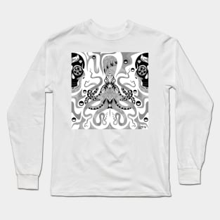 death squid the kraken art of sea in ecopop Long Sleeve T-Shirt